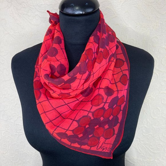 Vera Scarf Silk Chiffon Square Vintage - Picture 1 of 8